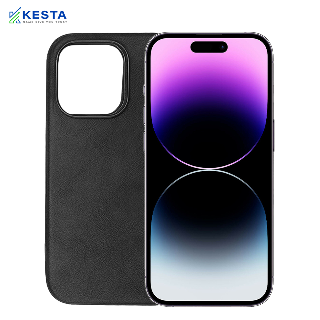 iPhone 14 Pro Max Cover - Brave Black Leather Case (Waterproof & Dustproof)